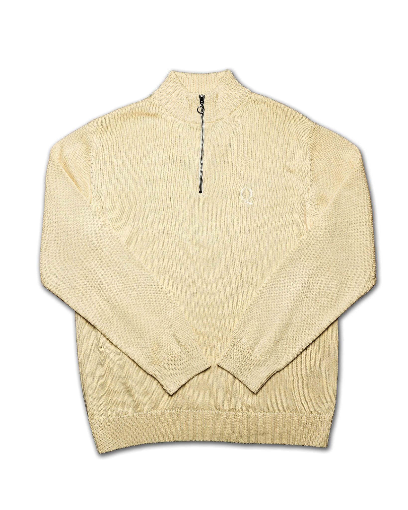 Premium Beige Quarter-Zip - 100% Eco Cotton