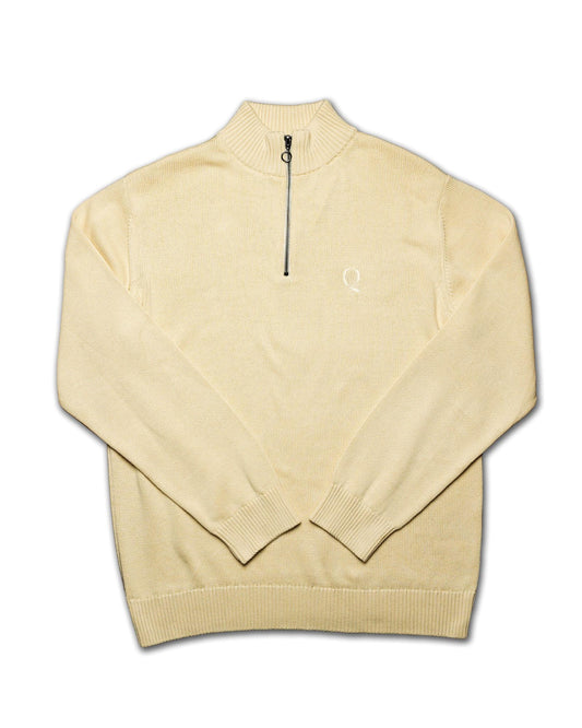 Premium Beige Quarter-Zip - 100% Eco Cotton