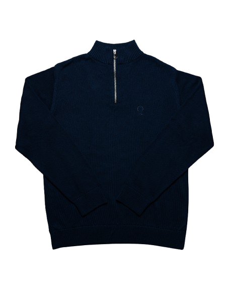 Navy Pullover M. Zip