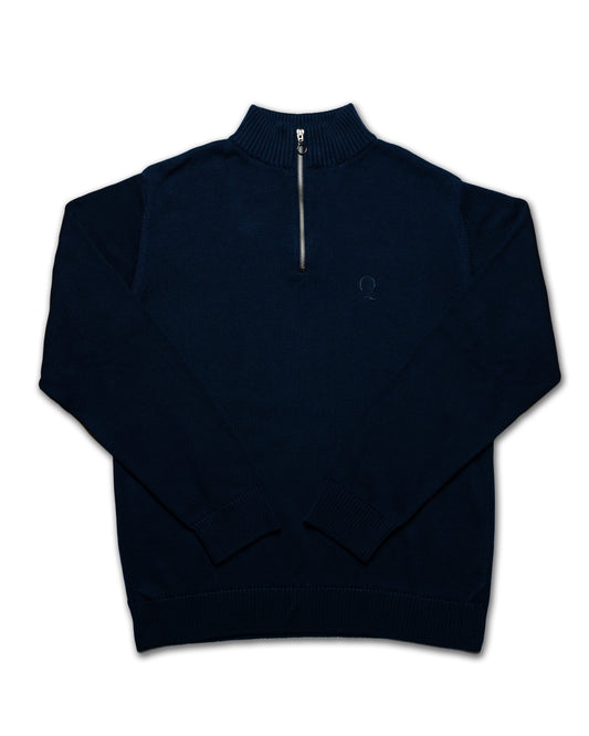 Premium Navy Quarter-Zip - 100% Eco Cotton