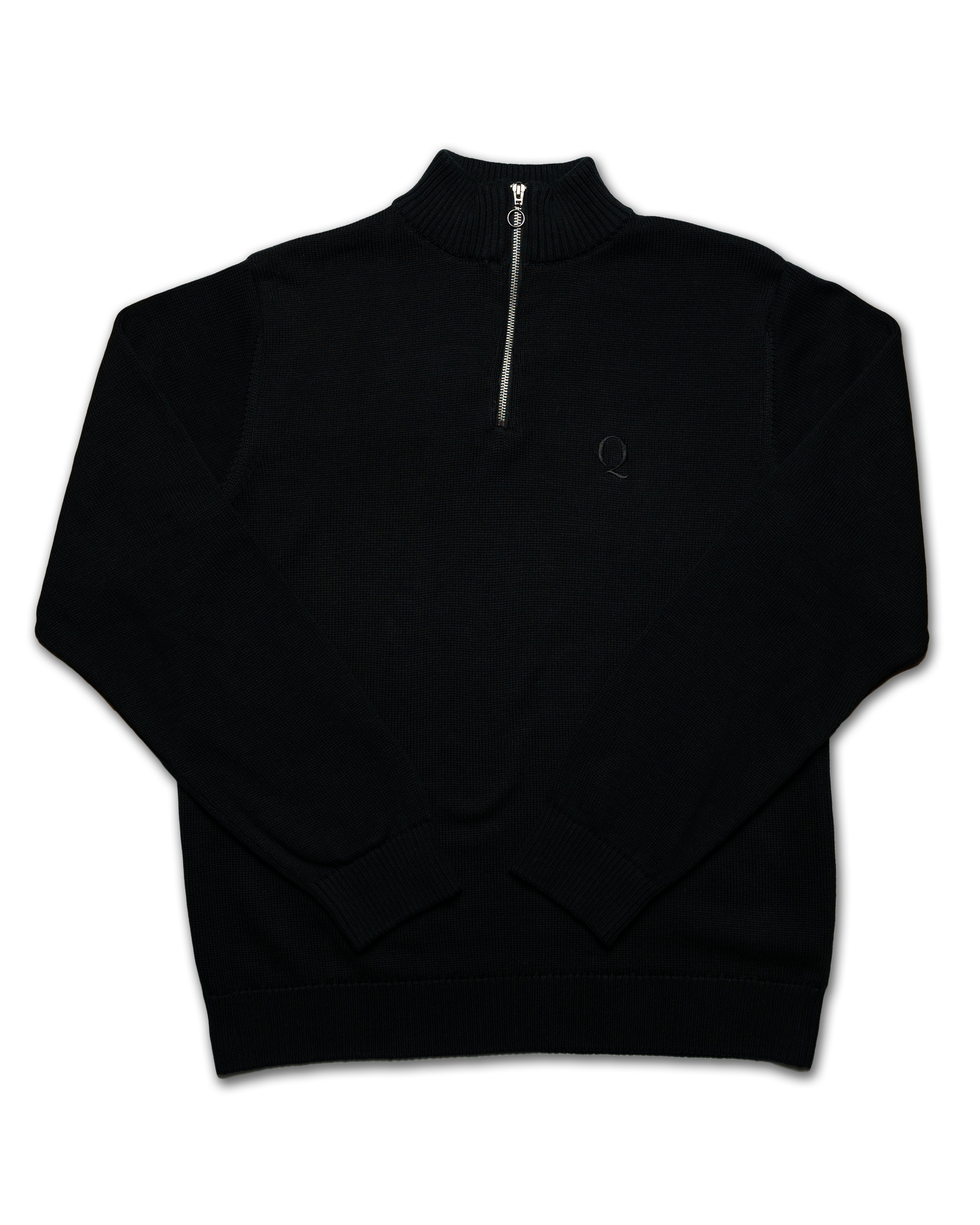 Premium Black Quarter-Zip - 100% Eco Cotton