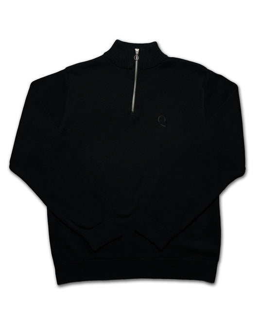 Premium Black Quarter-Zip - 100% Eco Cotton